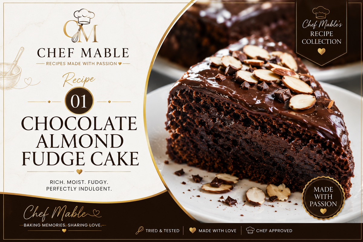 Chef Mable's Chocolate Almond Fudge Cake