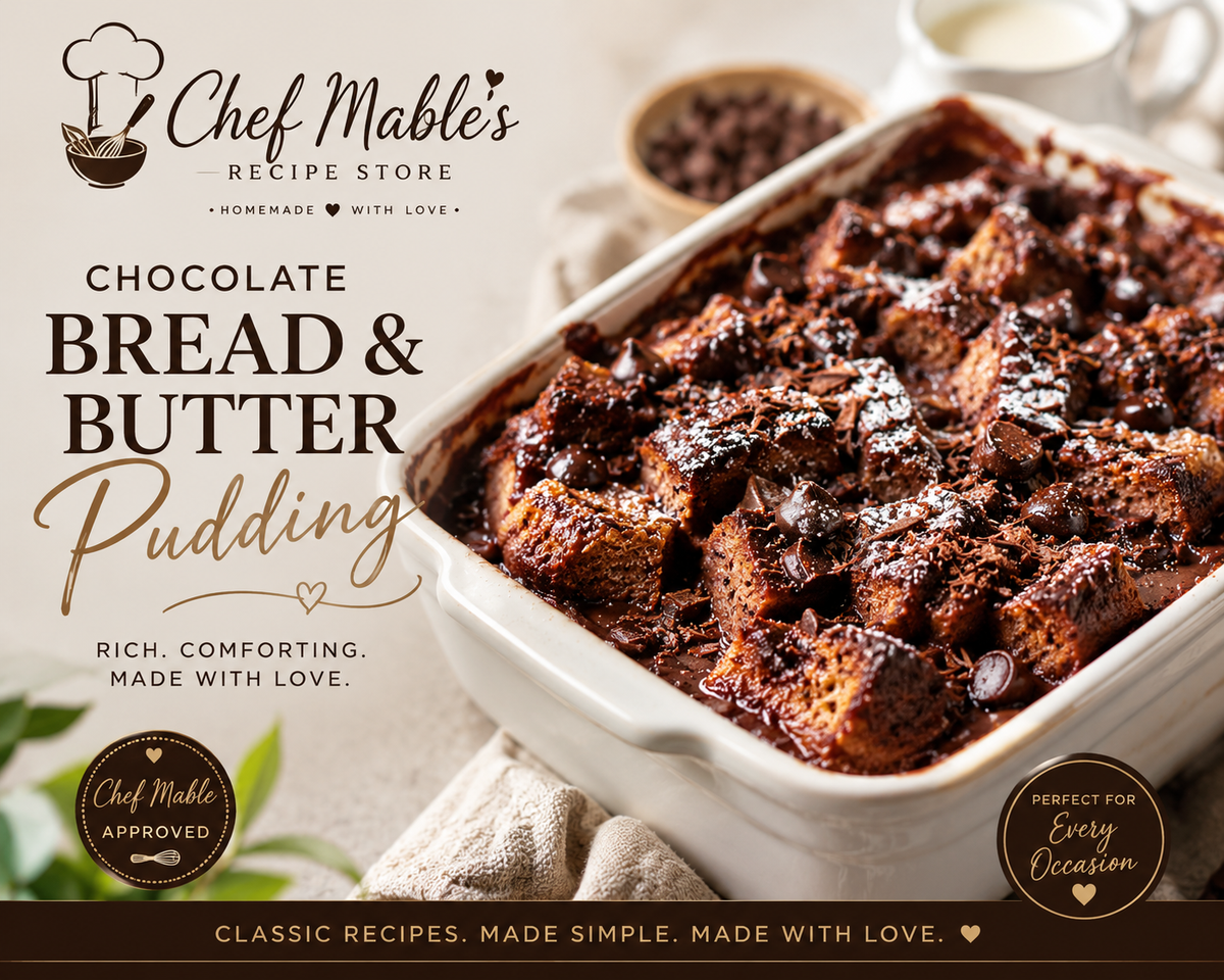 Chef Mable's Chocolate Bread & Butter Pudding