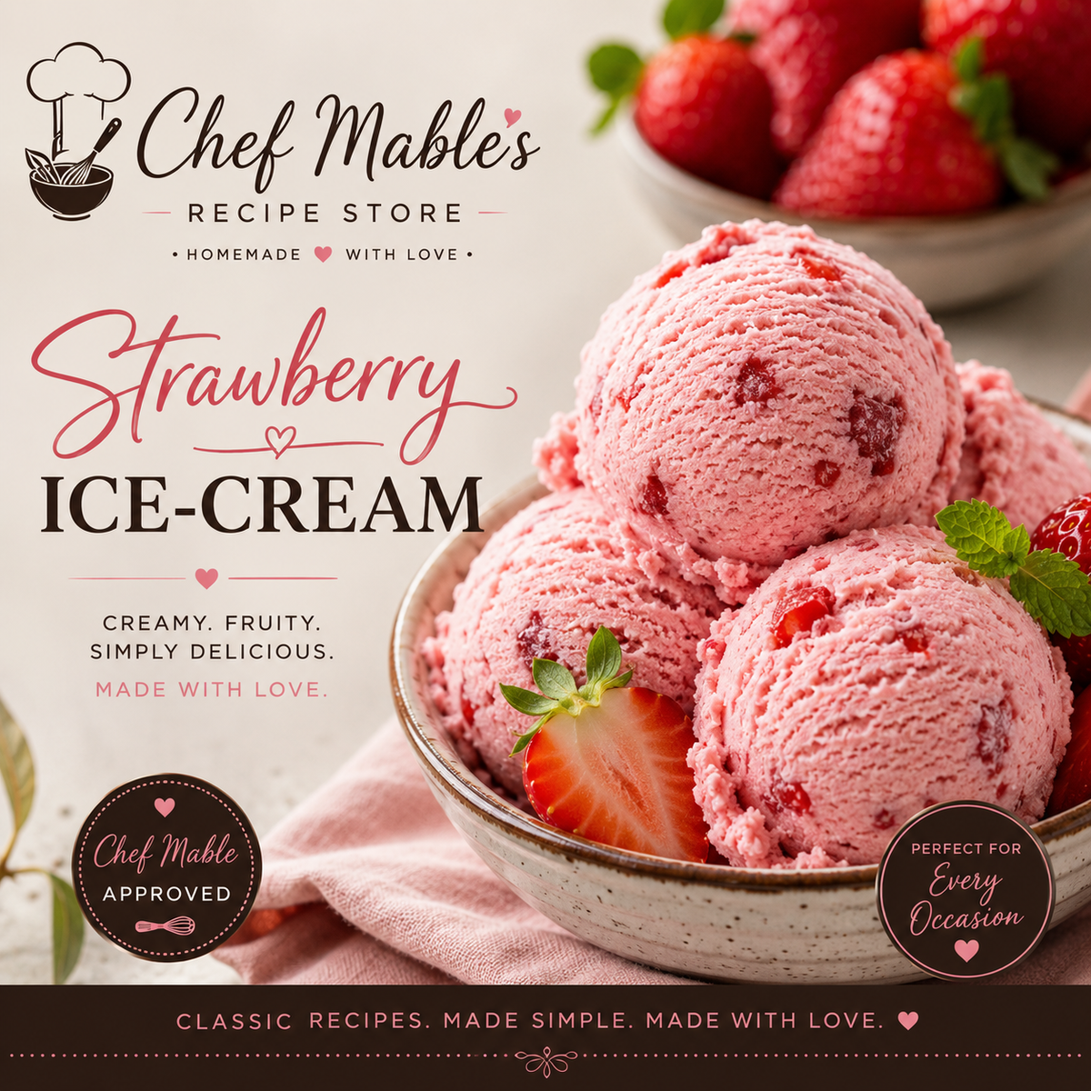 Chef Mable's Strawberry Ice Cream